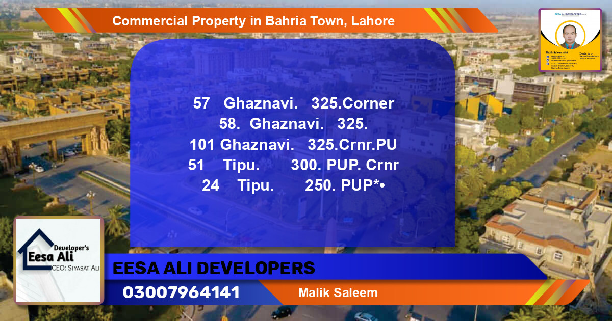 Commercial Property for Sale in Bahria Town, Lahore - (BP-88813)