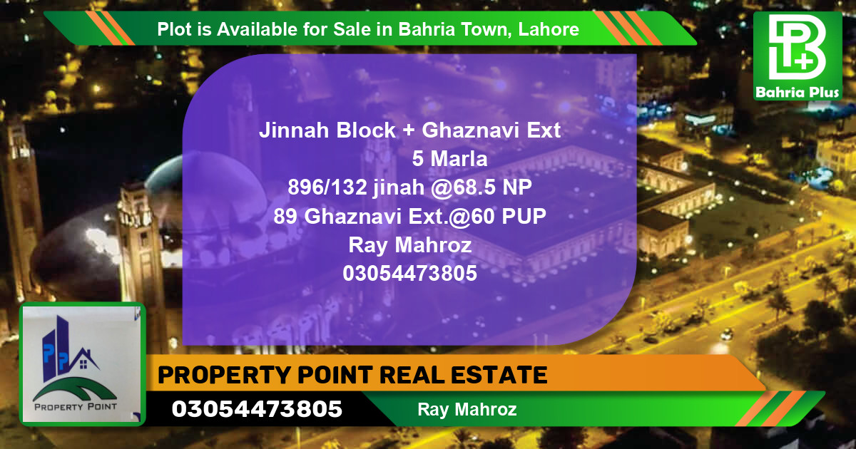 Residential Plot for Sale in Bahria Town, Lahore - (BP-88848)