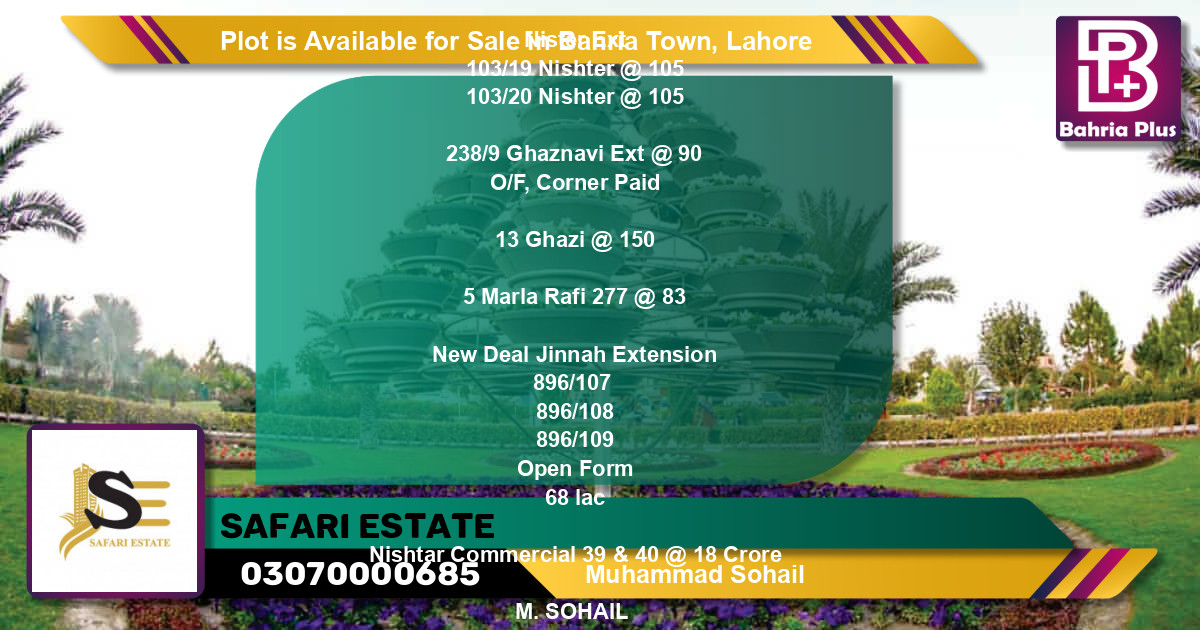 Commercial Plot for Sale in Bahria Town, Lahore - (BP-88858)