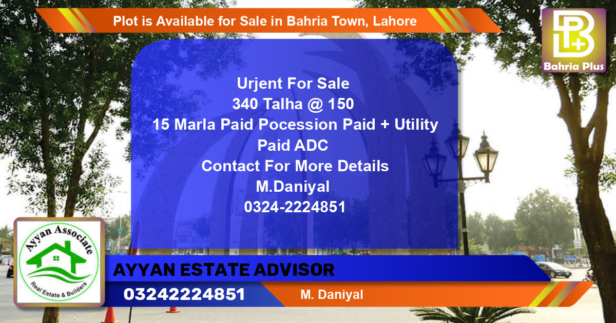 Residential Plot for Sale in Bahria Town, Lahore - (BP-88890)