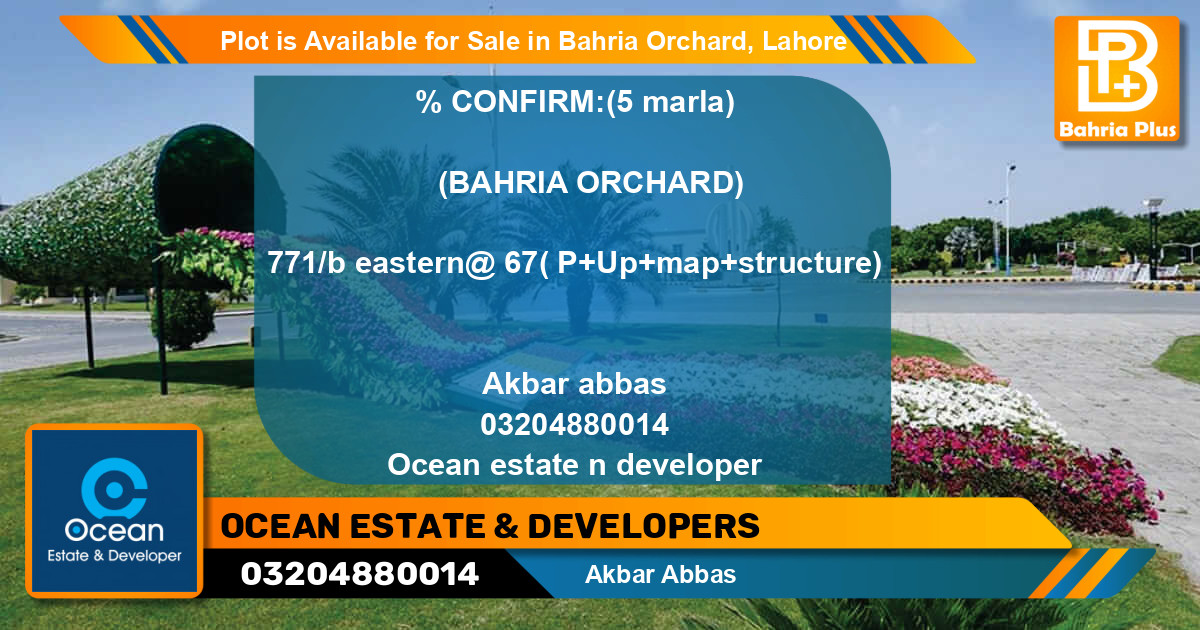 Residential Plot for Sale in Bahria Orchard, Lahore - (BP-89011)
