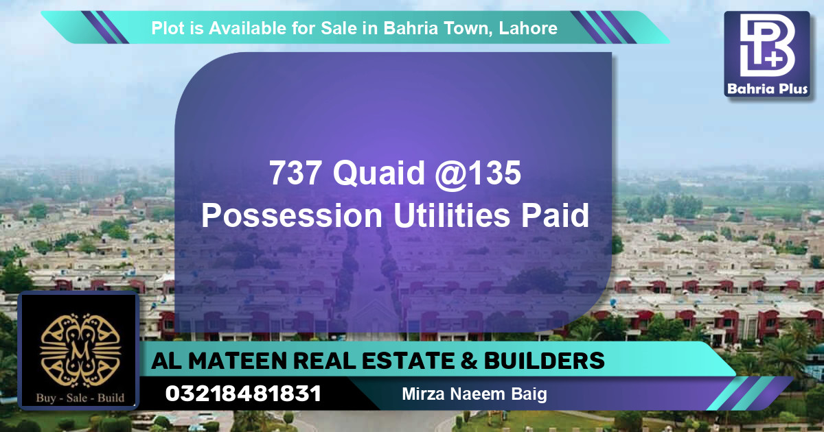 Residential Plot for Sale in Bahria Town, Lahore - (BP-89018)