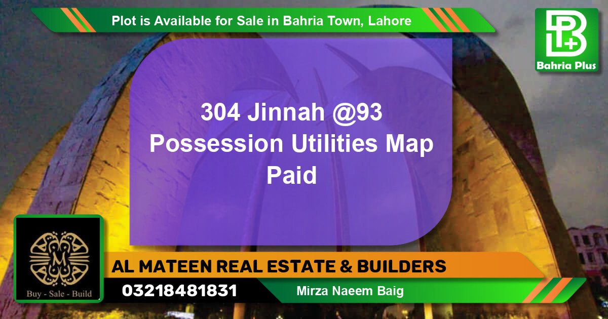 Residential Plot for Sale in Bahria Town, Lahore - (BP-89020)