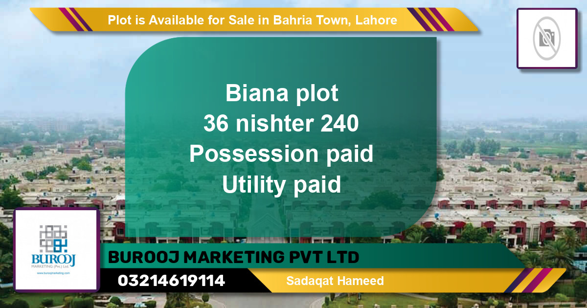 Residential Plot for Sale in Bahria Town, Lahore - (BP-89042)