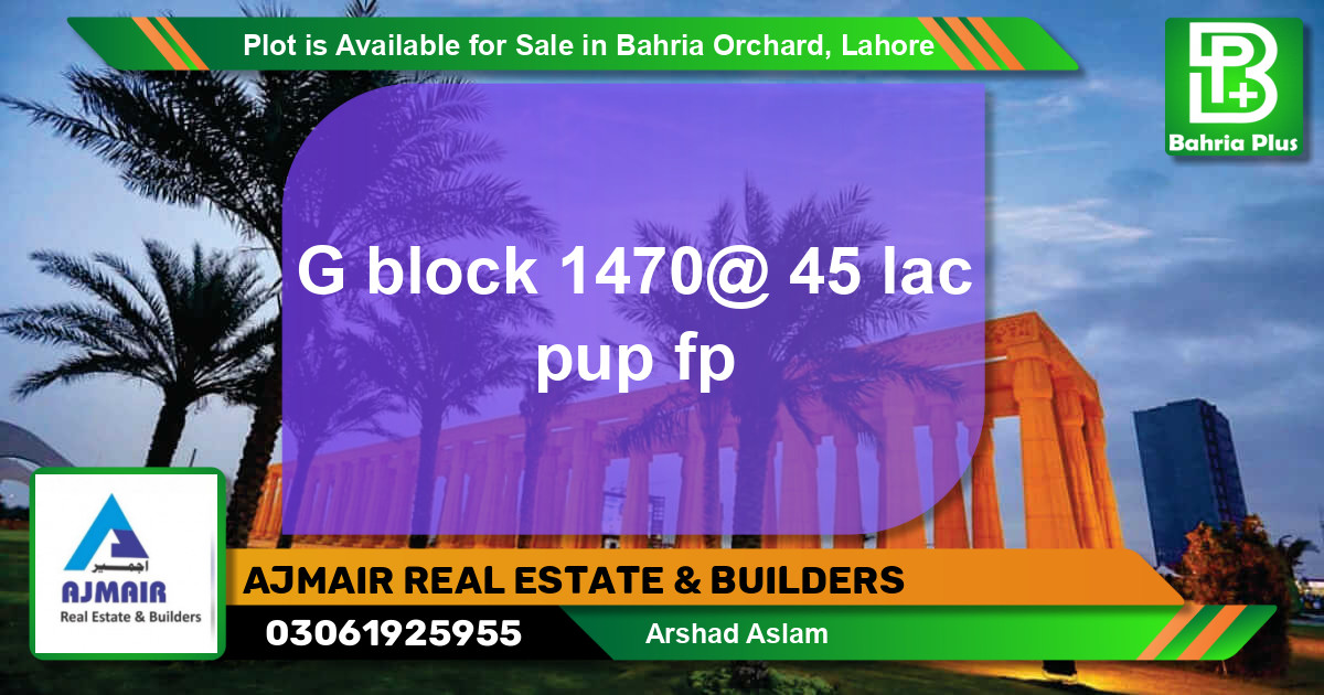 Residential Plot for Sale in Bahria Orchard, Lahore - (BP-89049)