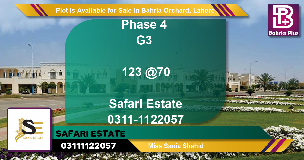 Residential Plot for Sale in Bahria Orchard, Lahore - (BP-89082)