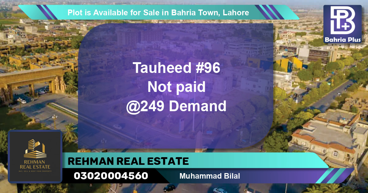 Residential Plot for Sale in Bahria Town, Lahore - (BP-89136)