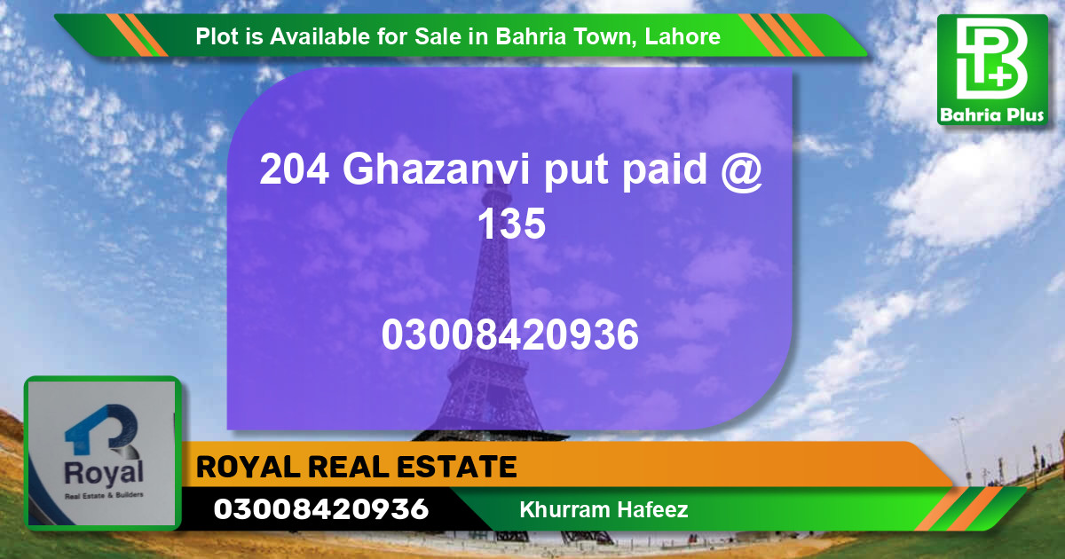 Residential Plot for Sale in Bahria Town, Lahore - (BP-89162)