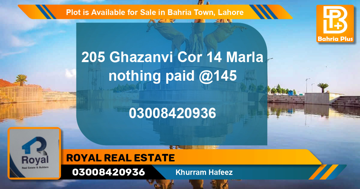 Residential Plot for Sale in Bahria Town, Lahore - (BP-89164)
