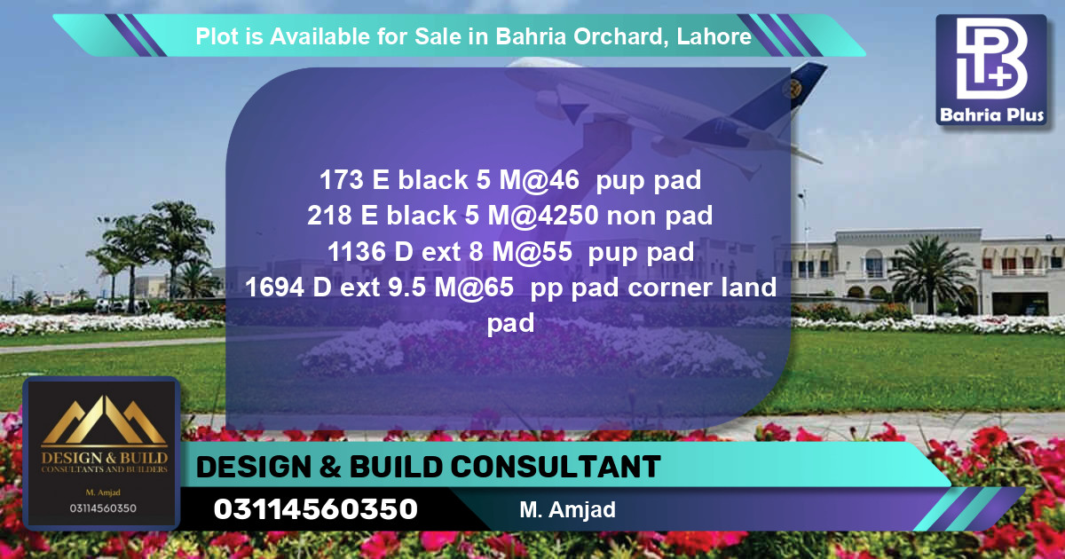 Residential Plot for Sale in Bahria Orchard, Lahore - (BP-89196)