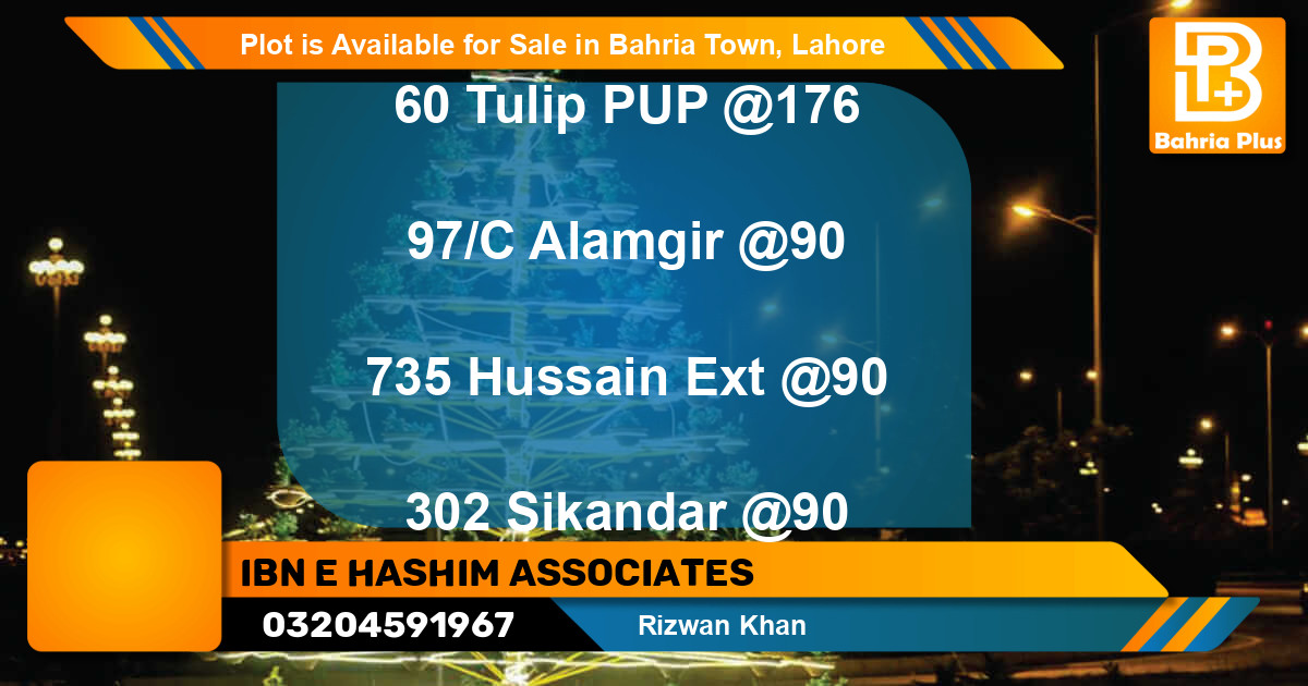 Residential Plot for Sale in Bahria Town, Lahore - (BP-89198)