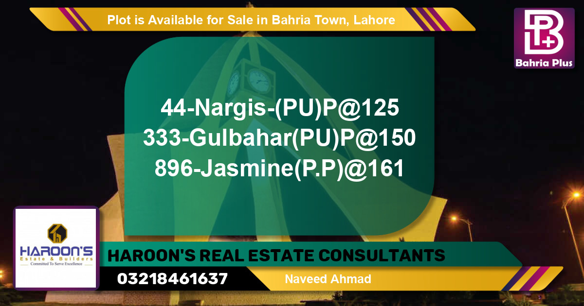 Residential Plot for Sale in Bahria Town, Lahore - (BP-89210)