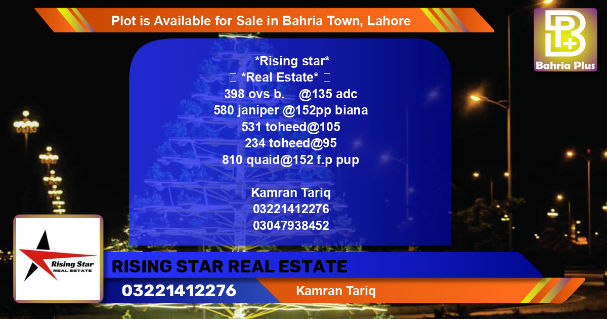 Residential Plot for Sale in Overseas B -  Bahria Town, Lahore - (BP-89213)