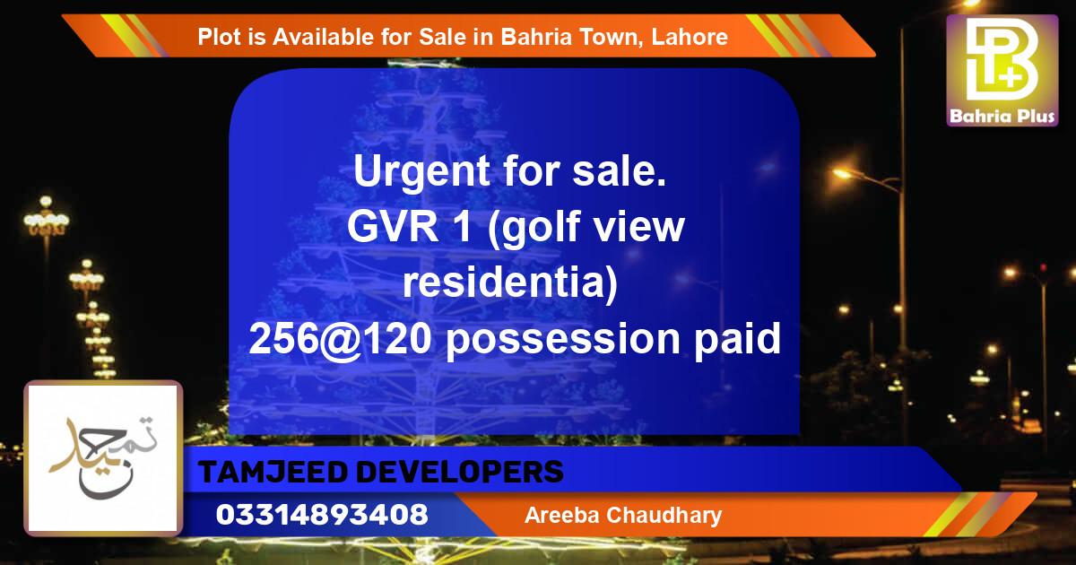 Residential Plot for Sale in Bahria Town, Lahore - (BP-89214)