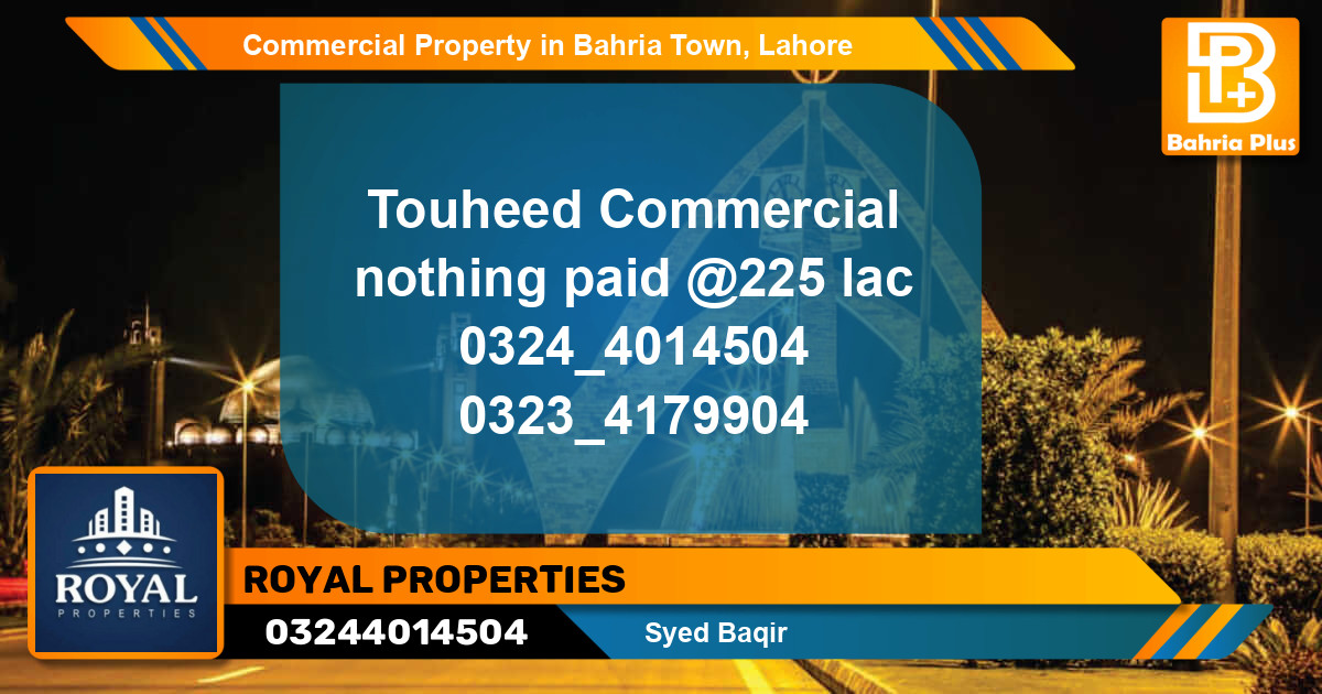 Commercial Property for Sale in Bahria Town, Lahore - (BP-89231)