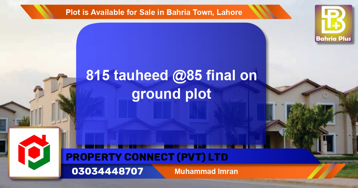 Residential Plot for Sale in Bahria Town, Lahore - (BP-89245)