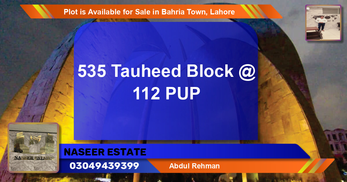 Residential Plot for Sale in Bahria Town, Lahore - (BP-89267)