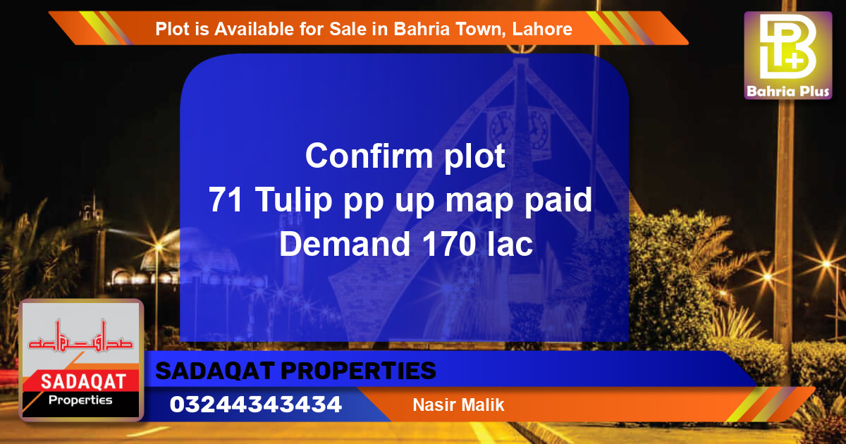 Residential Plot for Sale in Bahria Town, Lahore - (BP-89281)