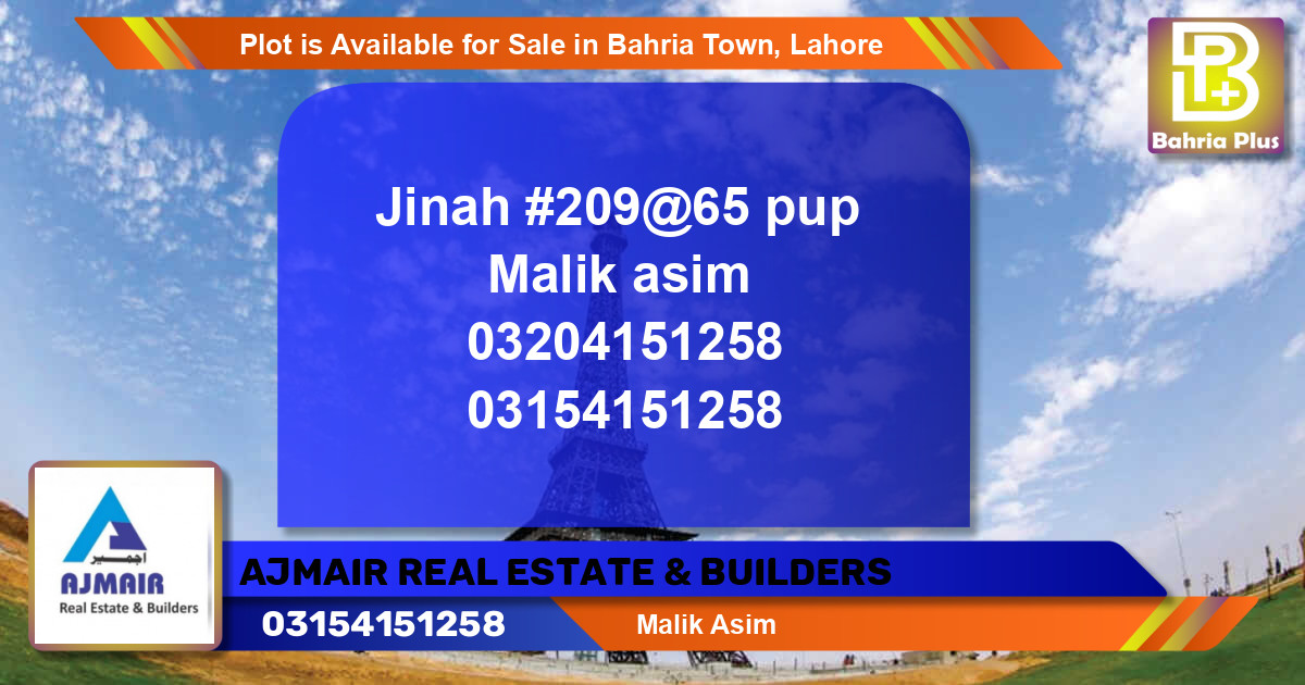 Residential Plot for Sale in Bahria Town, Lahore - (BP-89293)