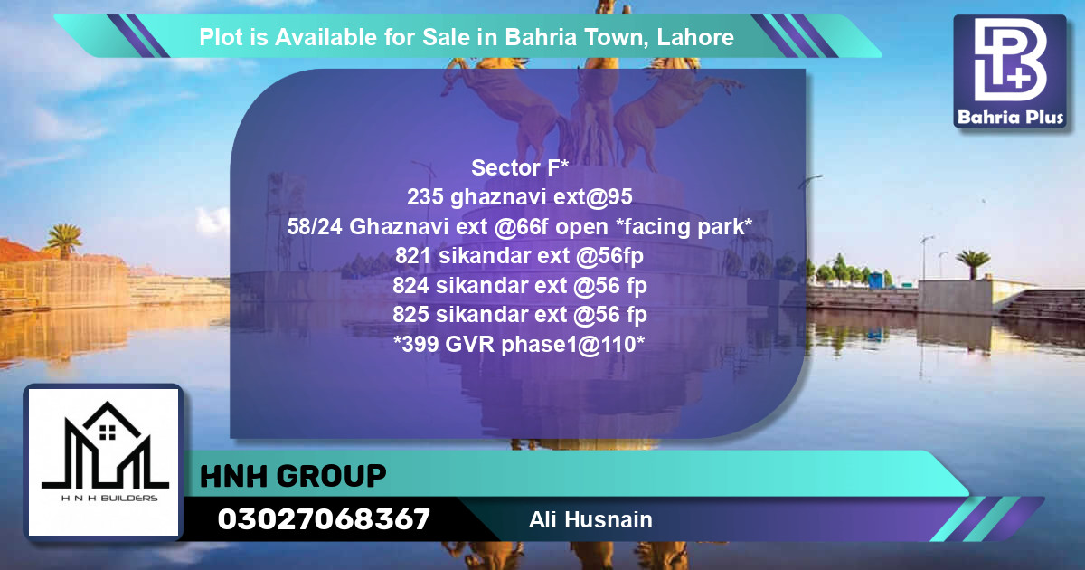 Residential Plot for Sale in Bahria Town, Lahore - (BP-89307)