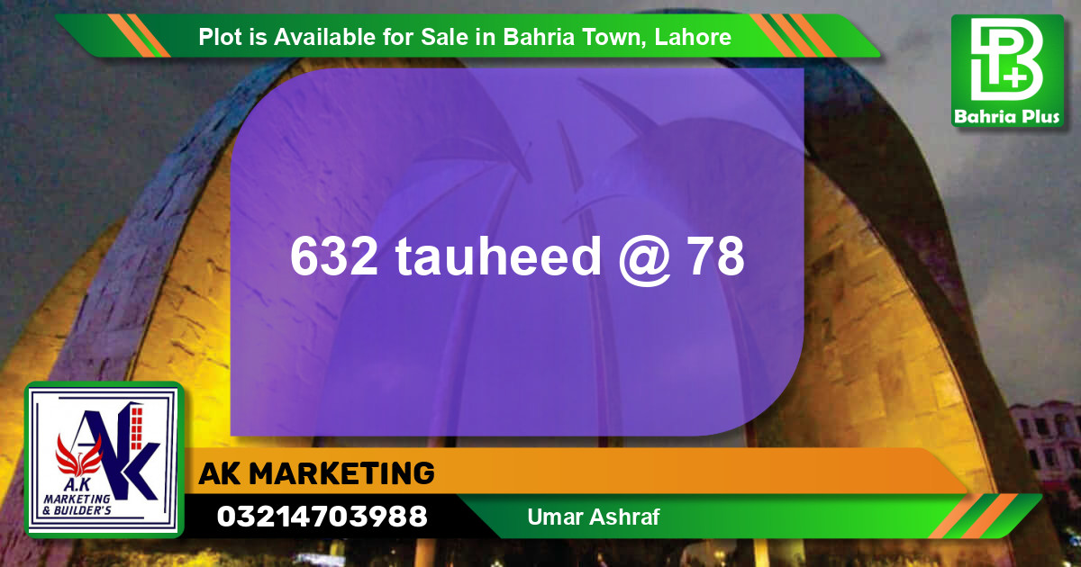 Residential Plot for Sale in Bahria Town, Lahore - (BP-89330)