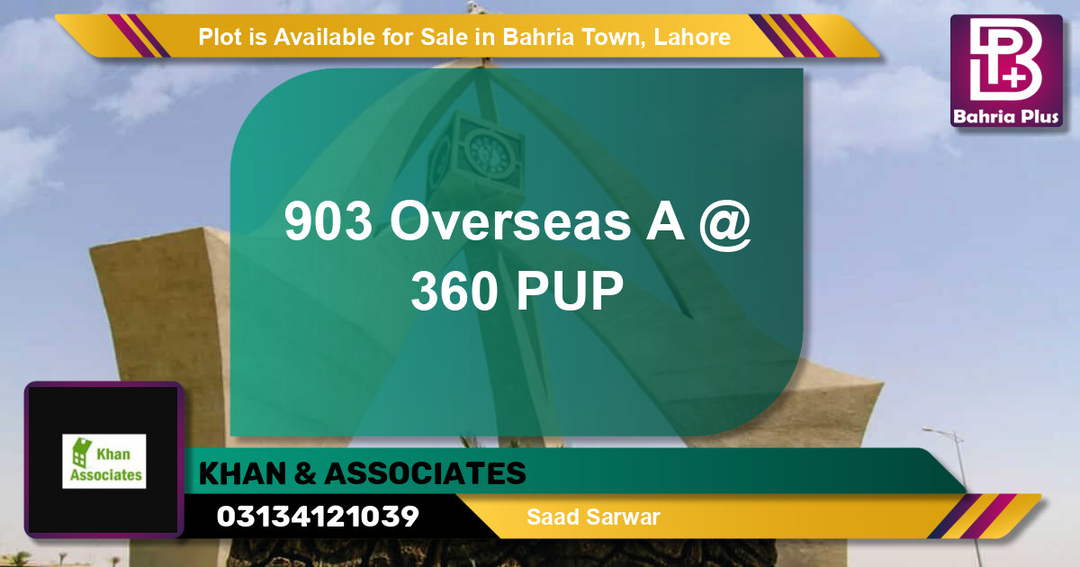 Residential Plot for Sale in Bahria Town, Lahore - (BP-89347)
