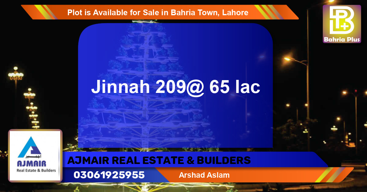 Residential Plot for Sale in Bahria Town, Lahore - (BP-89368)