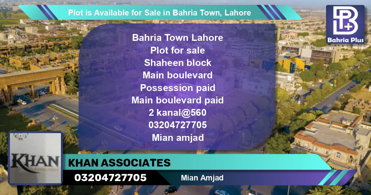 Residential Plot for Sale in Bahria Town, Lahore - (BP-89378)