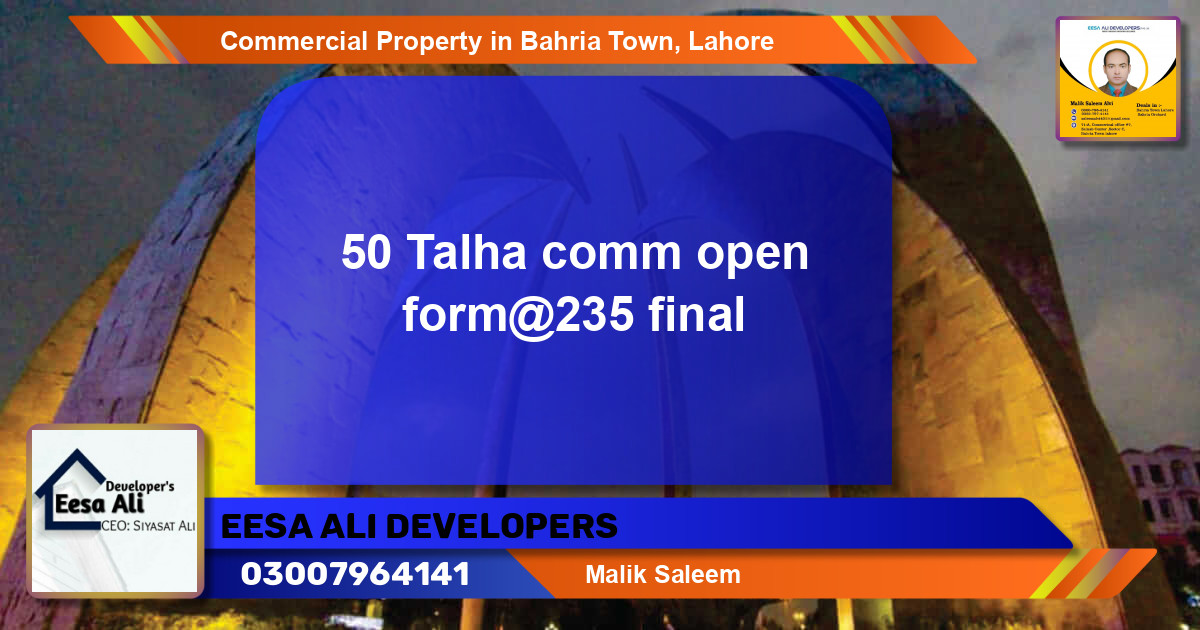 Commercial Property for Sale in Bahria Town, Lahore - (BP-89401)