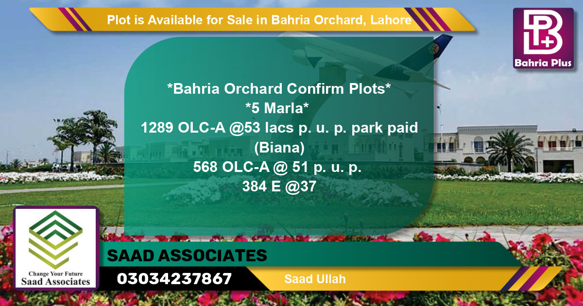 Residential Plot for Sale in Bahria Orchard, Lahore - (BP-89423)
