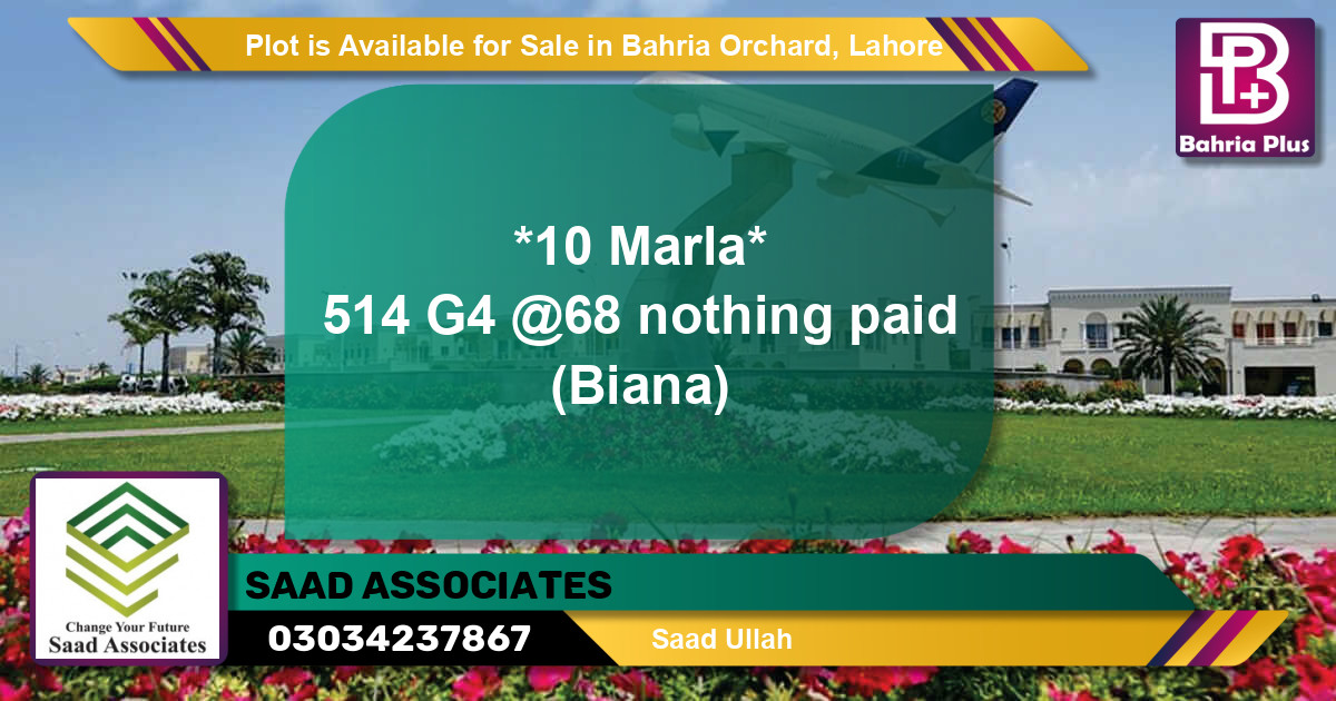 Residential Plot for Sale in Bahria Orchard, Lahore - (BP-89424)