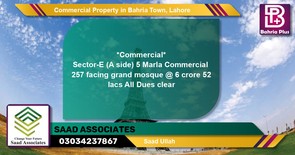 Commercial Property for Sale in Bahria Town, Lahore - (BP-89428)