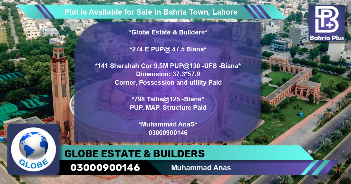 Residential Plot for Sale in Bahria Town, Lahore - (BP-89433)