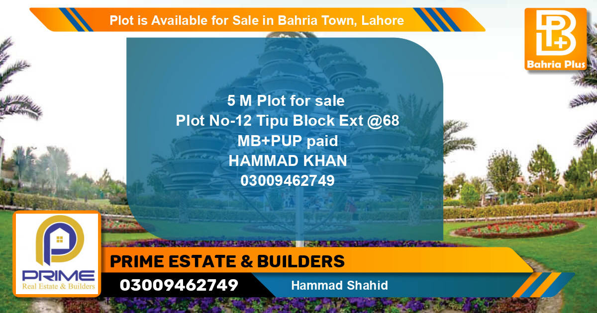 Residential Plot for Sale in Bahria Town, Lahore - (BP-89520)