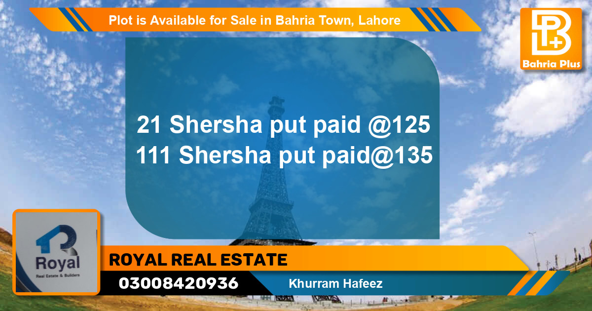 Residential Plot for Sale in Bahria Town, Lahore - (BP-89532)