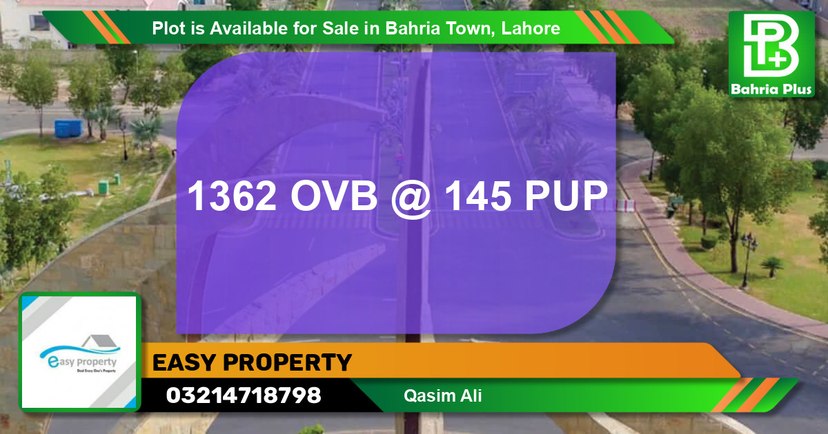 Residential Plot for Sale in Bahria Town, Lahore - (BP-89534)