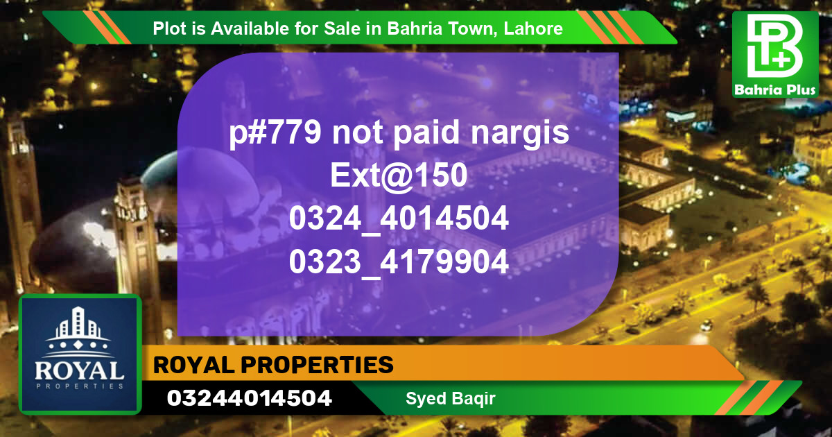 Residential Plot for Sale in Bahria Town, Lahore - (BP-89554)