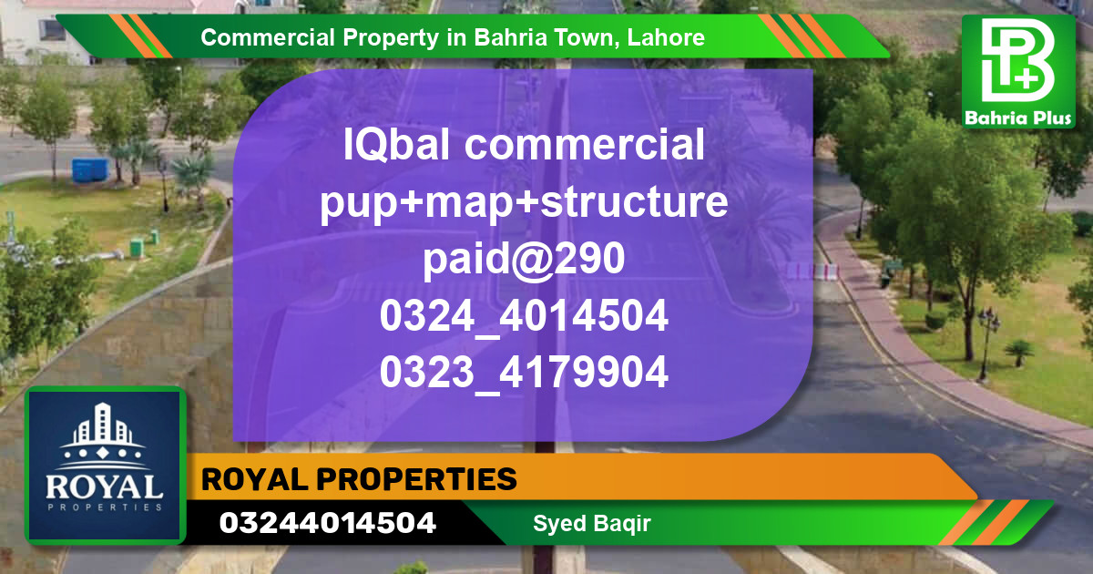 Commercial Property for Sale in Bahria Town, Lahore - (BP-89559)