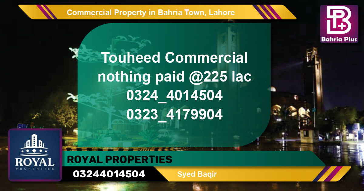 Commercial Property for Sale in Bahria Town, Lahore - (BP-89560)