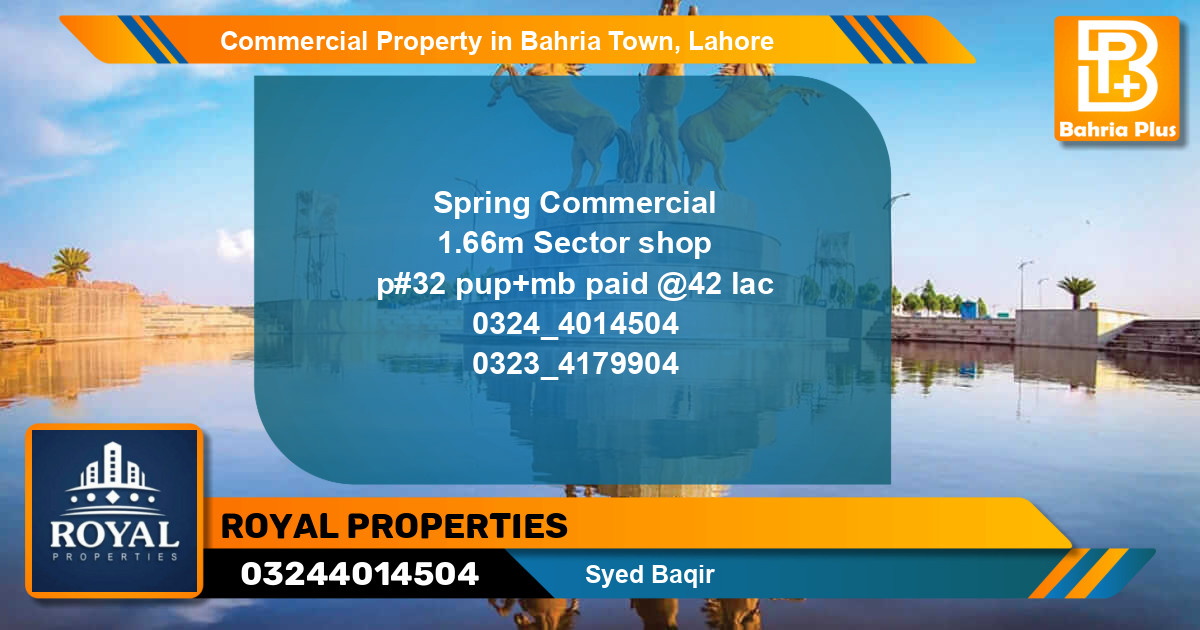Commercial Property for Sale in Bahria Town, Lahore - (BP-89561)