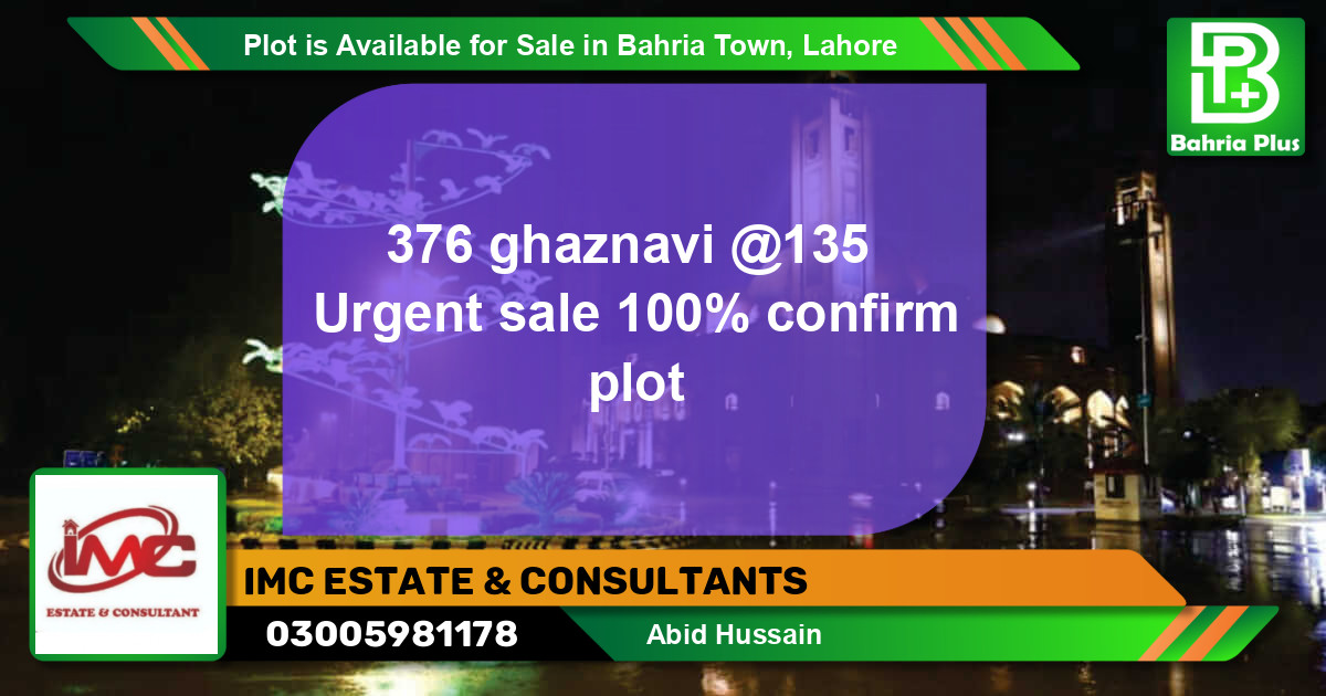 Residential Plot for Sale in Bahria Town, Lahore - (BP-89573)