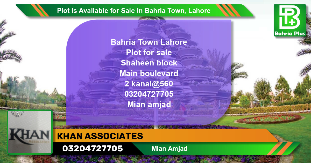 Residential Plot for Sale in Bahria Town, Lahore - (BP-89585)