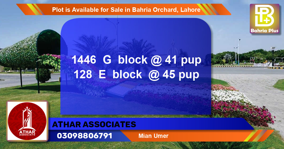 Residential Plot for Sale in Bahria Orchard, Lahore - (BP-89711)