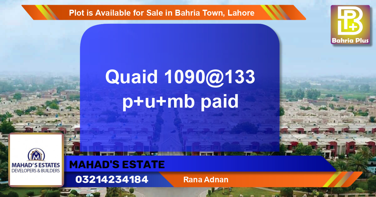 Residential Plot for Sale in Bahria Town, Lahore - (BP-89722)