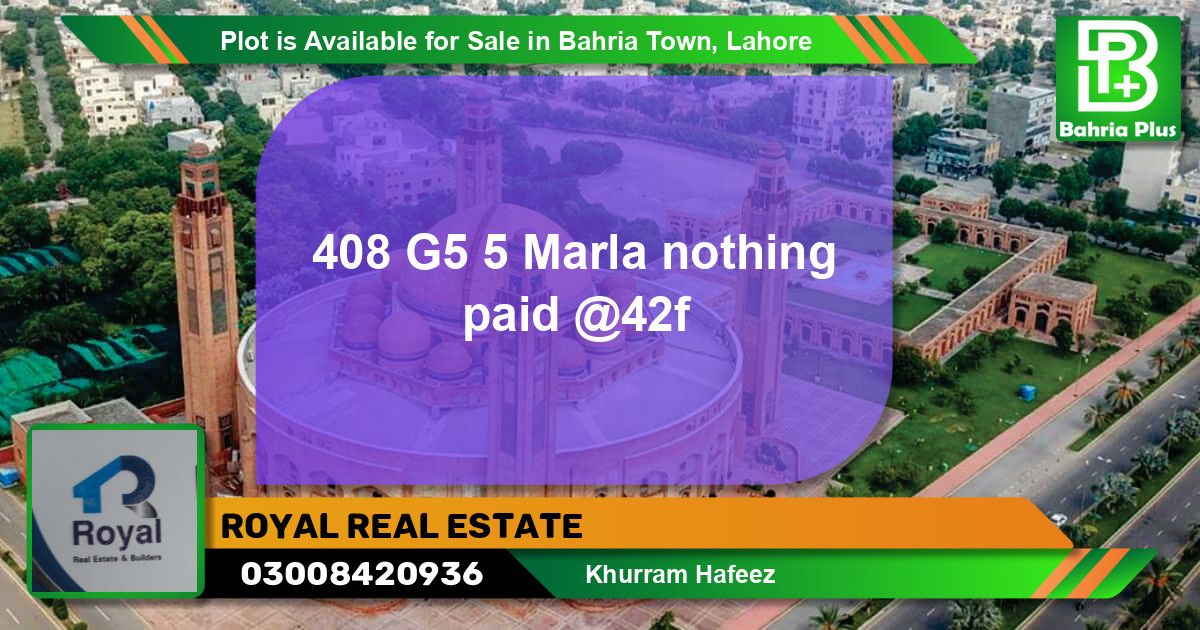 Residential Plot for Sale in Bahria Town, Lahore - (BP-89752)