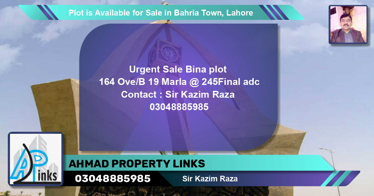 Residential Plot for Sale in Bahria Town, Lahore - (BP-89756)