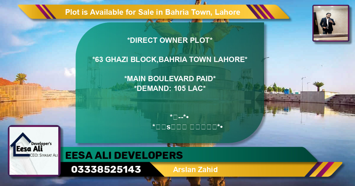 Residential Plot for Sale in Bahria Town, Lahore - (BP-89761)