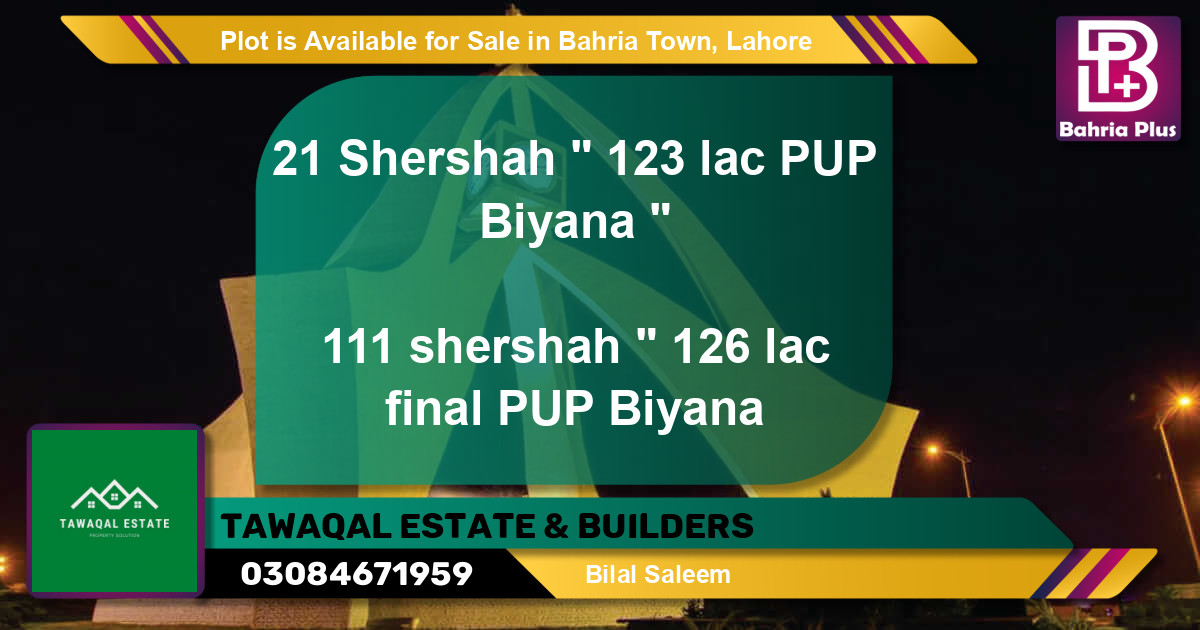 Residential Plot for Sale in Bahria Town, Lahore - (BP-89767)
