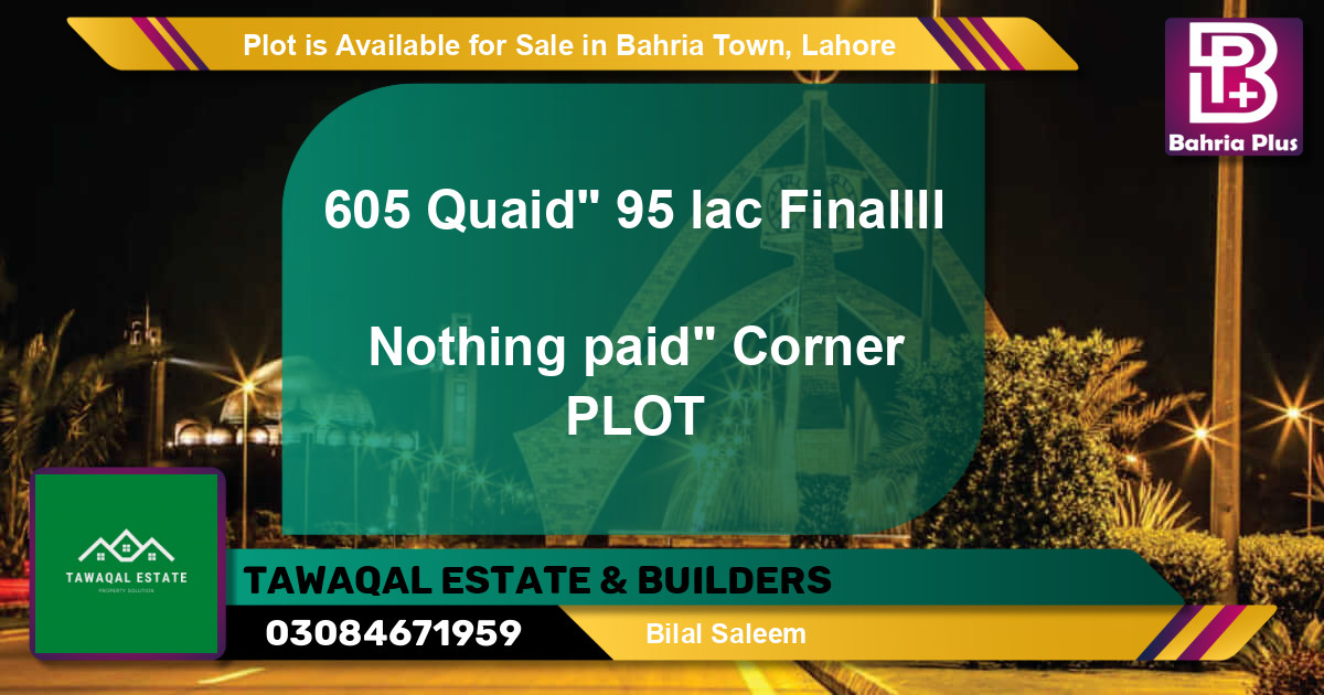 Residential Plot for Sale in Bahria Town, Lahore - (BP-89769)