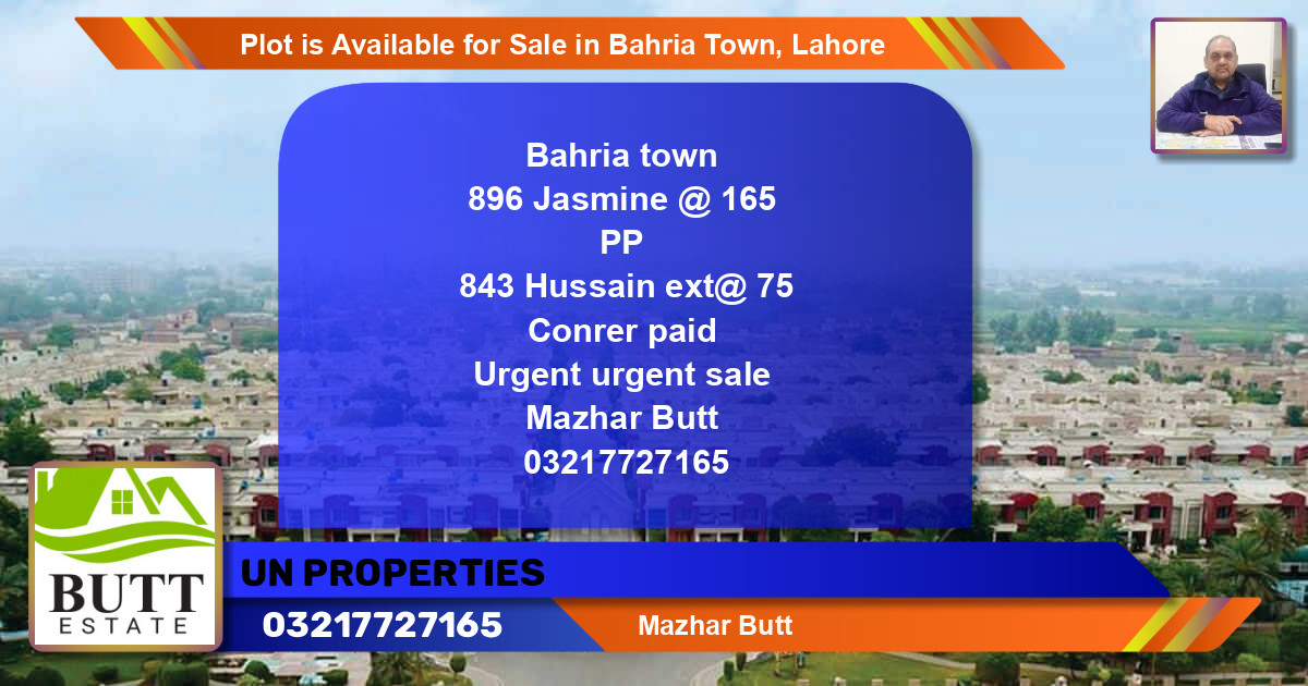 Residential Plot for Sale in Bahria Town, Lahore - (BP-89783)